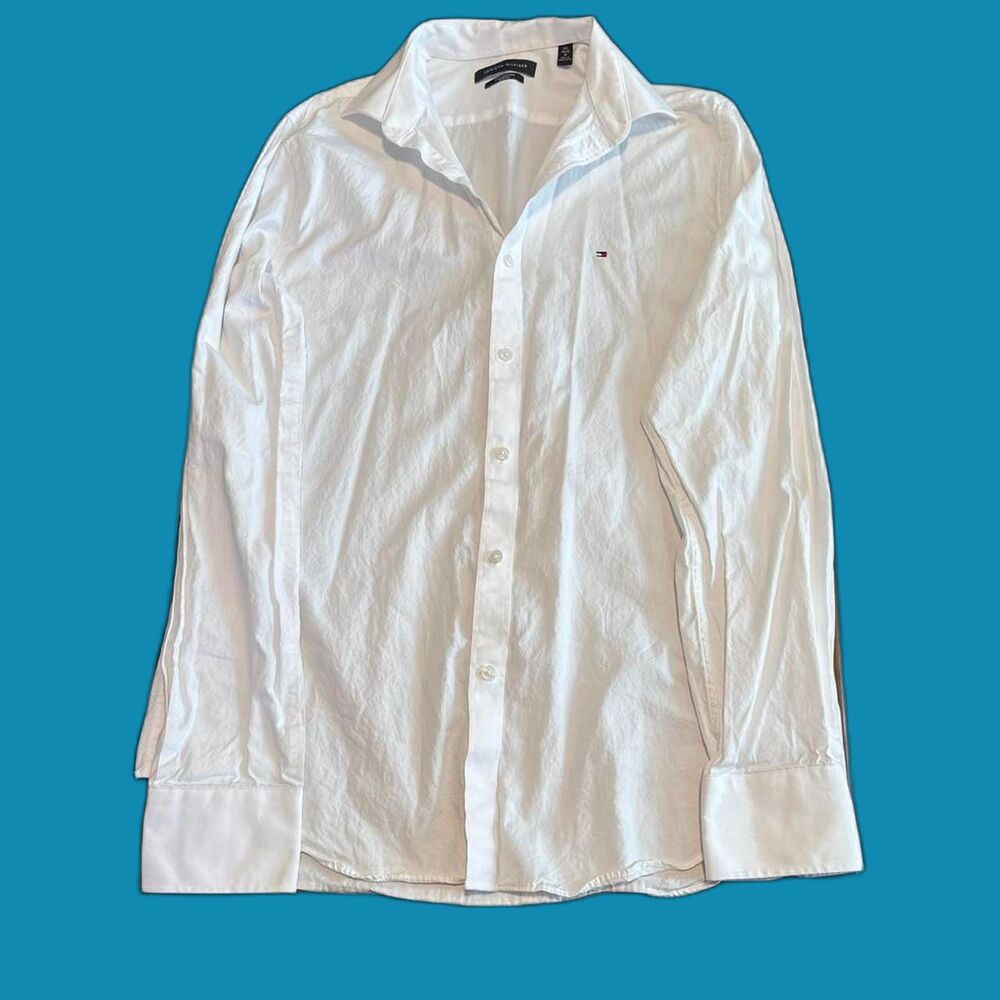 Tommy Hilfiger Men's White Dress Shirt | Medium
